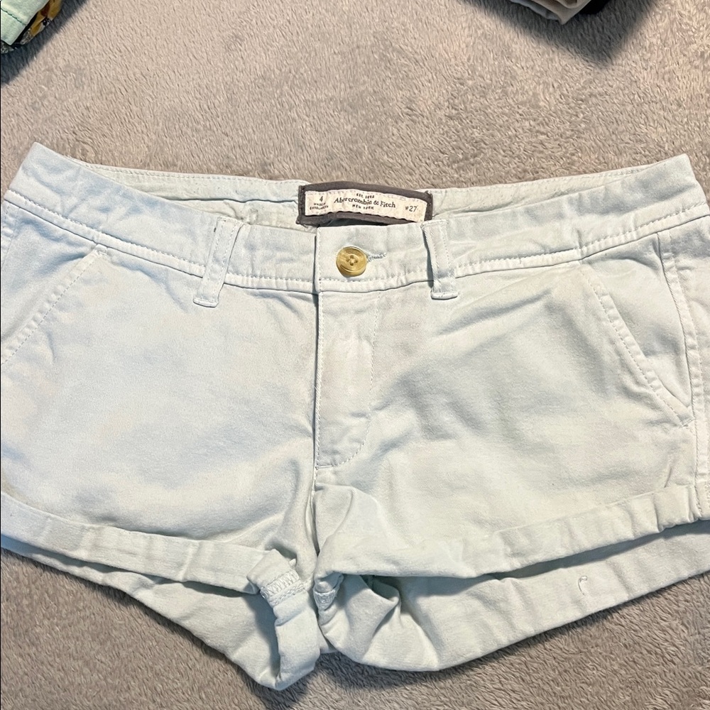 Abercrombie & Fitch High Waist Light Blue Shorts